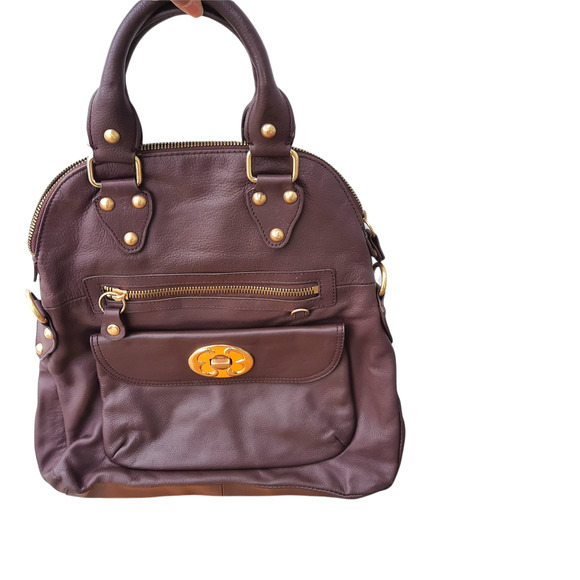 Emma Fox | Burgundy Leather Shoulder Bag - Picture 1 of 13